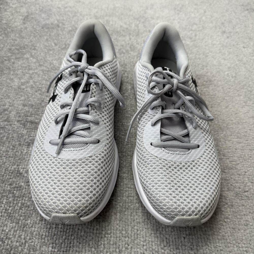 Under Armour Charged Shoes Womens Size 10.5 Gray Mesh Running Gym 3024889-101 - Picture 2 of 12
